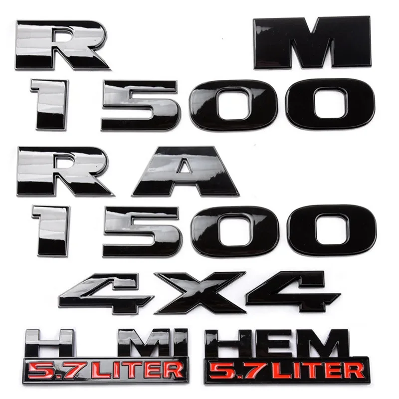 Autocollants de voiture avec emblème ABS, pour Ram 1500 2500 5.7 litres Hemi 4X4, plaque signalétique Charger Viper Magnum Caliber Journey, accessoires de style