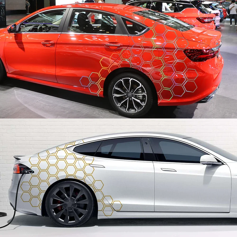 Car Graphics Honeycomb Open Style Sticker Auto Decor Tuning Car Side Sticker For Audi BMW Ford Kia Renualt Hyundai Fiat Subaru - view 3