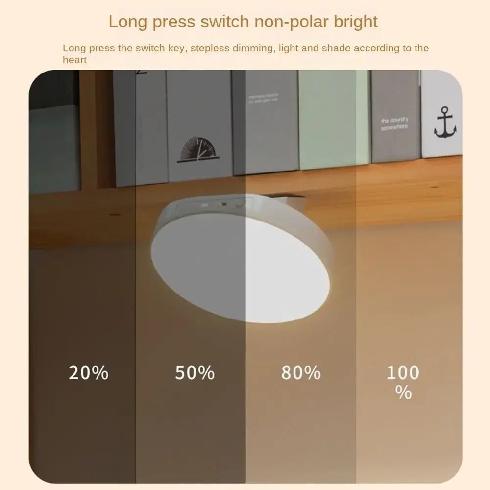 Adjustable Magnetic Reading Lamp 3 Color Temperature Adjustable Brightness Bedroom Table Lamp Round Punch Free