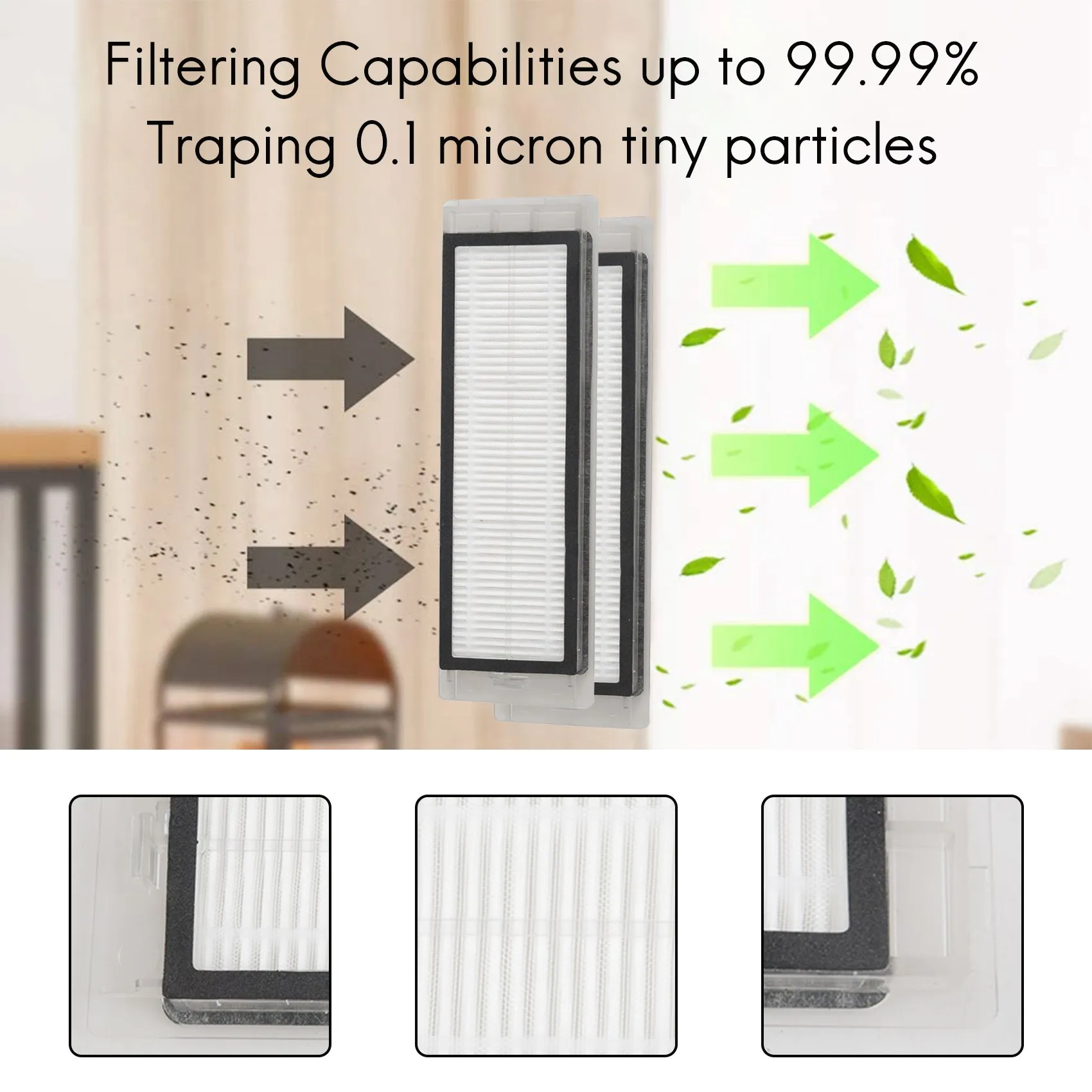 

6 боковых щеток + 4 HEPA-фильтра + 2 основные щетки для робота-пылесоса Xiaomi Vacuum 2 Roborock S50 Mi - запчасти и аксессуары A68E