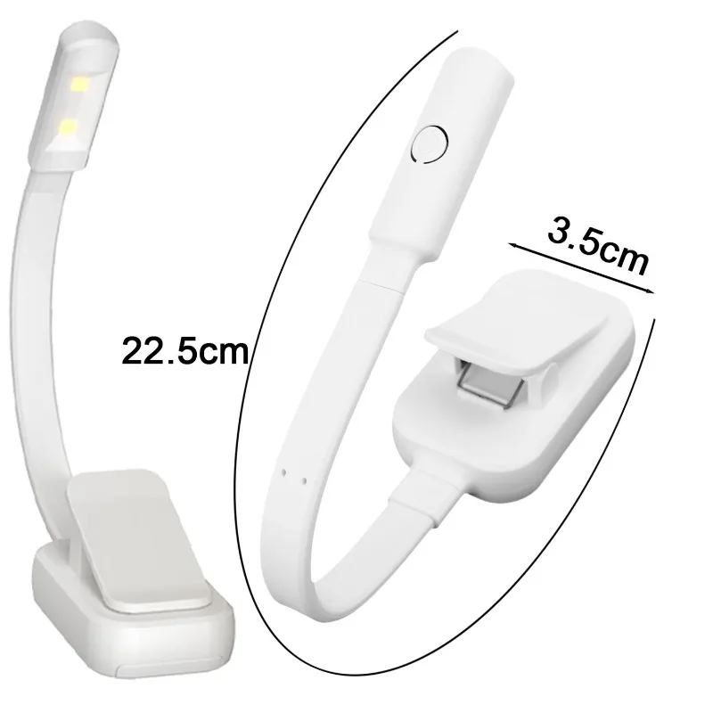 LED Book Night Light Rechargeable Reading Light 3 Brightness Adjustable Lamp Flexible Table Lights for Travel Bedroom Dormitory