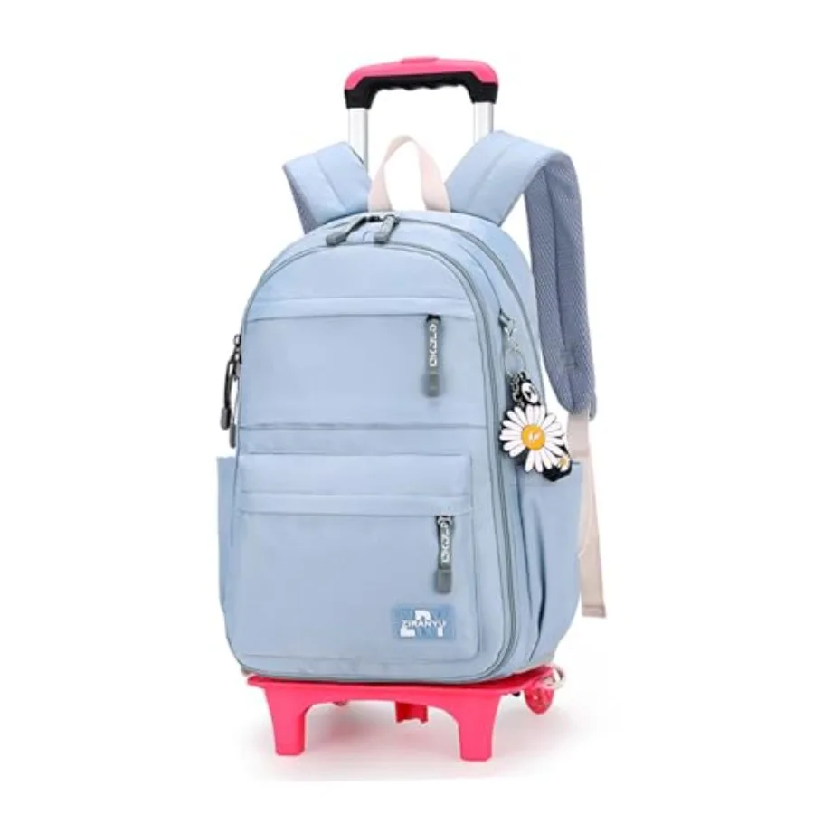 

Rolling Backpack, Backpack with Wheels, Roller Backpack for Girls Boys Travel Bag on Wheels Trolley School Bag, Blue