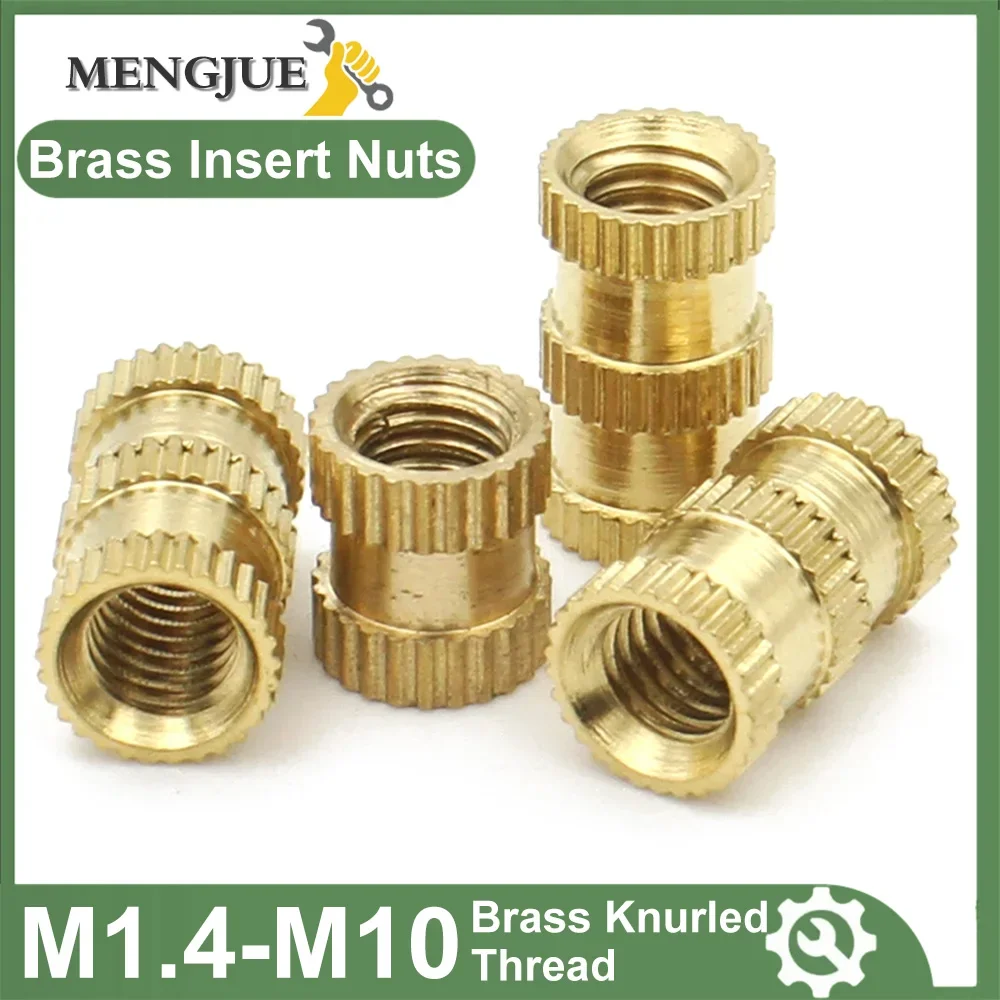 5-100pcs Brass insert nut M.4 M1.6 M2 M2.5 M3 M4 M5 M6 M8 M10 Injection Molding Brass Knurled Thread Inserts Nuts