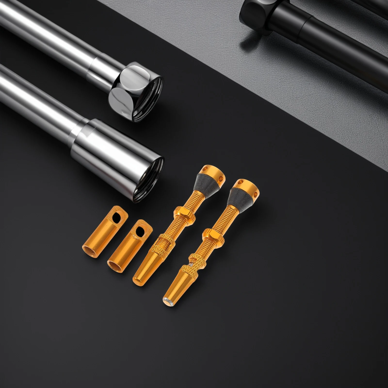 

4Pcs Valve Stem Kit Tubeless Bicycle Vacuum Valves Prevent Sealant Backflow Air Inflator Tubeless Valve Stems