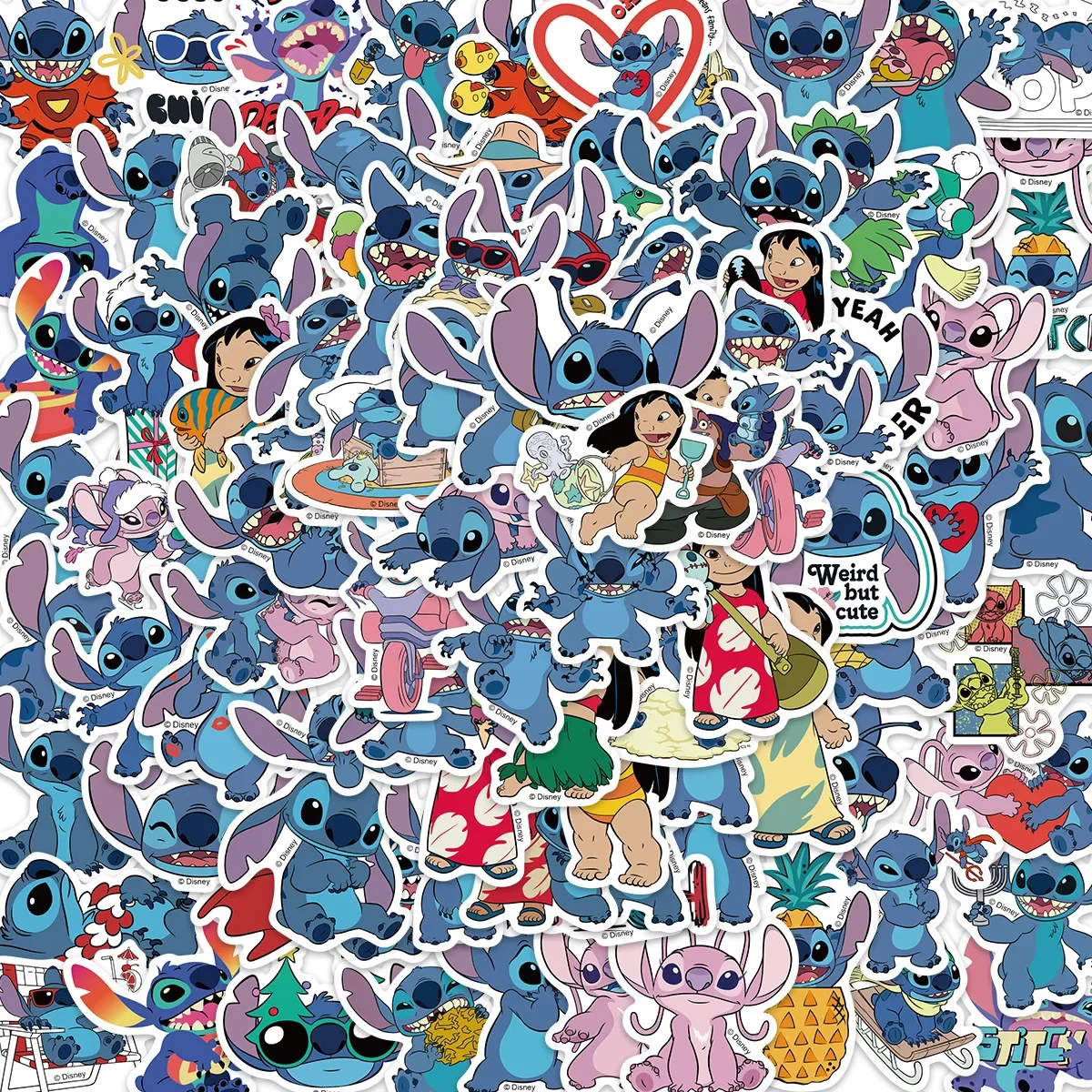 

100PCS Disney Stitch Anime Stickers Waterproof DIY Graffiti Phone Laptop Luggage Guitar Notebook Cartoon Stickers Kids Toys