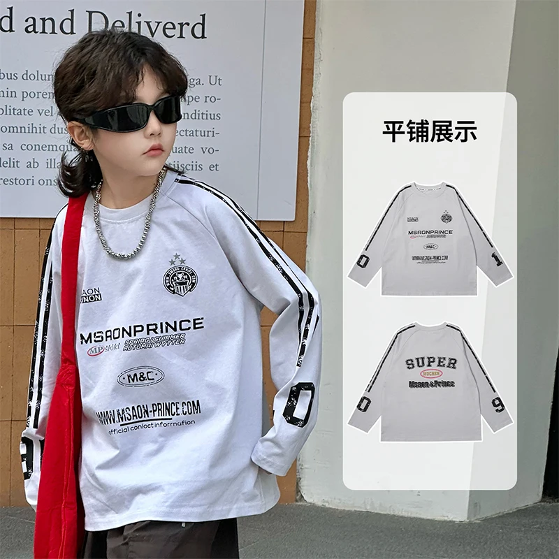 

2025 Spring and Autumn Boys and Girls Trend Crew Neck Printed Sweater Fashion Hip Hop High Quality
