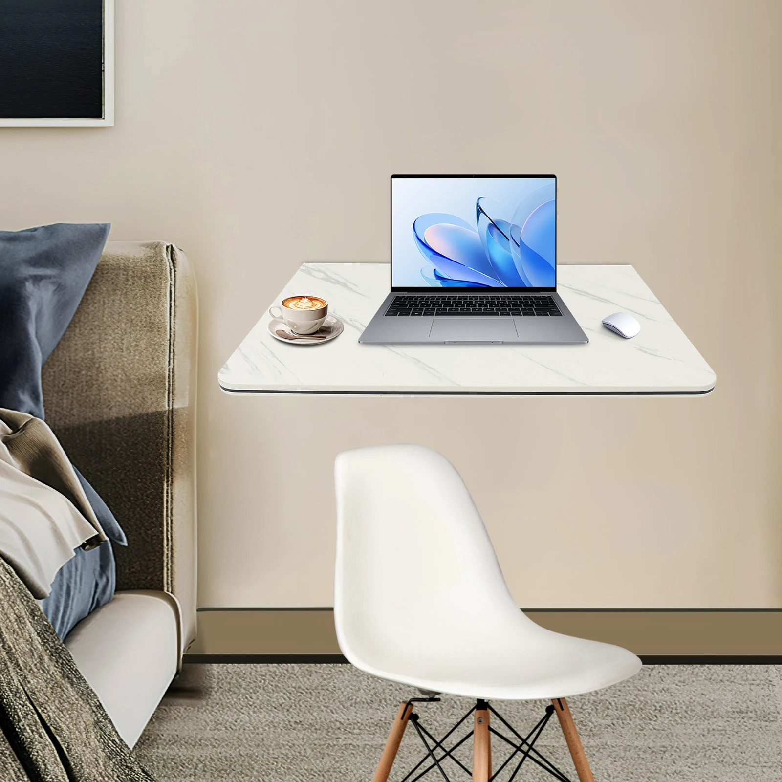 

Компактный складной настенный стол 60x40 см, белый настенный складной стол с грузоподъемностью 30 кг для домашнего офиса, учебы