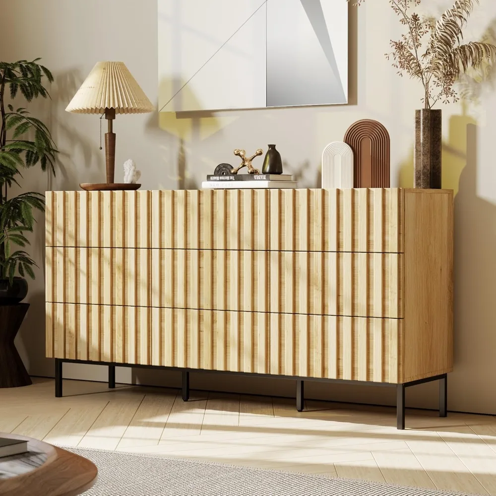 

Equipped with 9 drawers, long drawer TV stand for bedroom