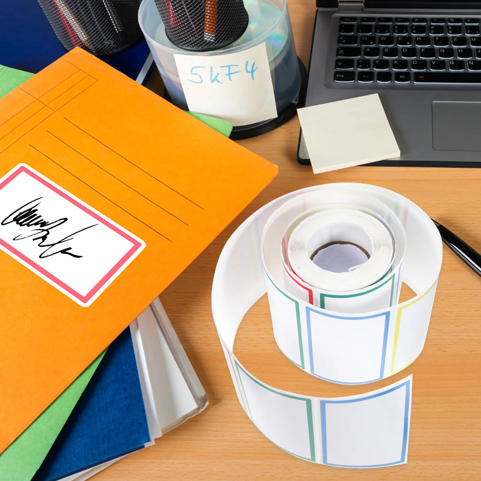 

2 Rolls Blank Name Tags Sticker Labels Thick Smooth Surface Remove No Residue Ideal for Classroom Storage