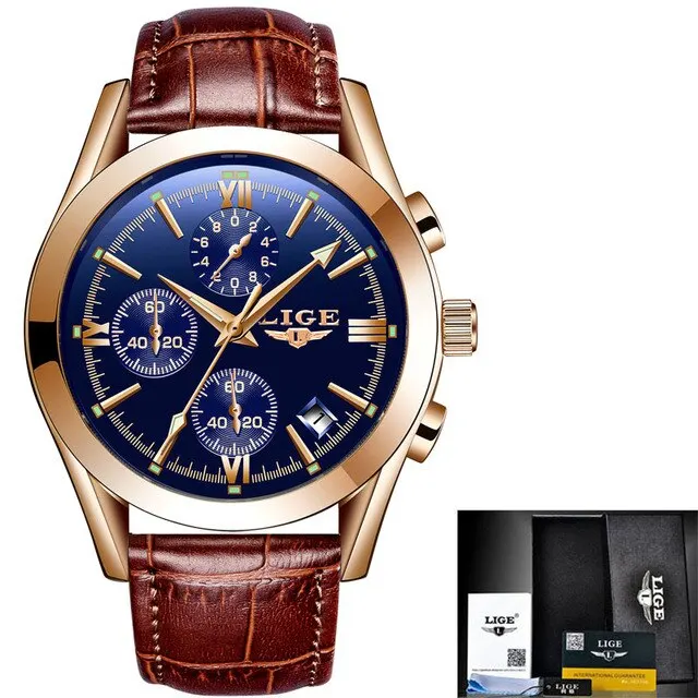 Herren uhren Top-Marke Luxus Militär Quarzuhr Mann Premium Leder wasserdicht Sport Chronograph Uhr Herren uhr
