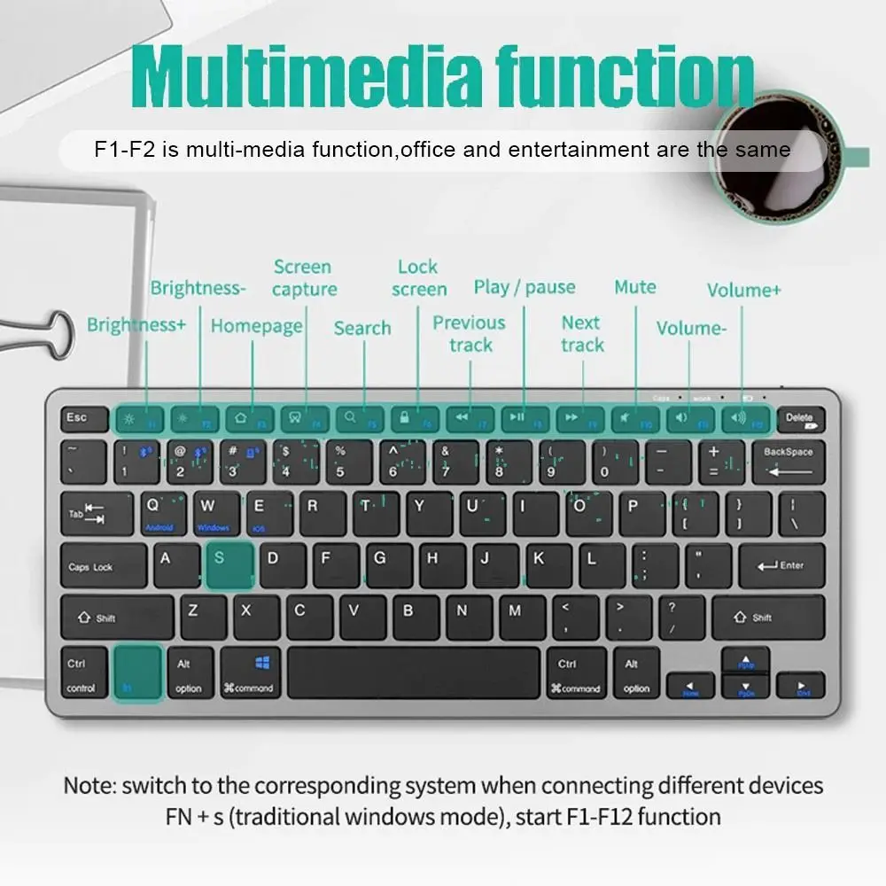 

2.4G Wireless Keyboard Mouse Set 2 Modes Bluetooth 5.0 Keyboard Mouse Combo Ultra-thin Bluetooth Keyboard PC Accessories
