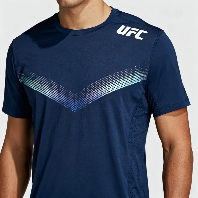 

MOTO-Новинка 2025 года, летняя быстросохнущая футболка UFC для фитнеса и тренировок, удобный боксерский топ с круглым вырезом