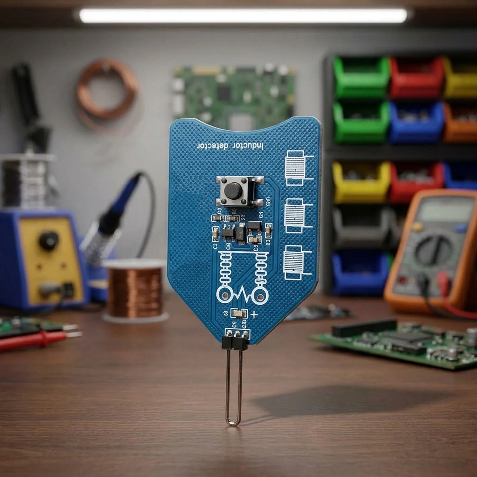 Inductance Tester CT1 Blue ABS Electromagnetic Coil Fault Detector For Phone Motherboard PCB Repair For Instant Green Light