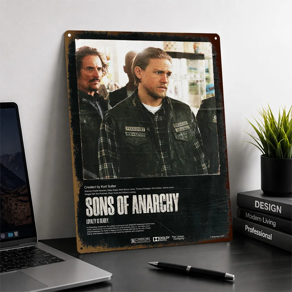 Sons Of Anarchy Jax Teller Printed Poster Customized Aluminum Metal Sign Striking Movie Scene Wall Art Ideal For Home Theaters