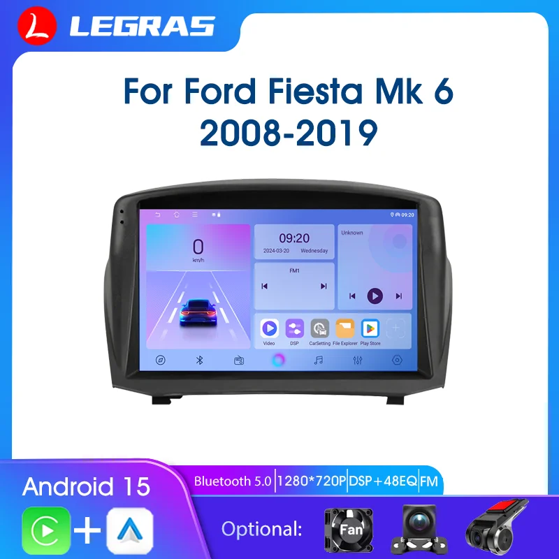 

Wireless Carplay Android Auto Car Multimedia Video Player For Ford Fiesta Mk 6 2008-2019 GPS Navi Car Radio FM BT DSP Car Audio