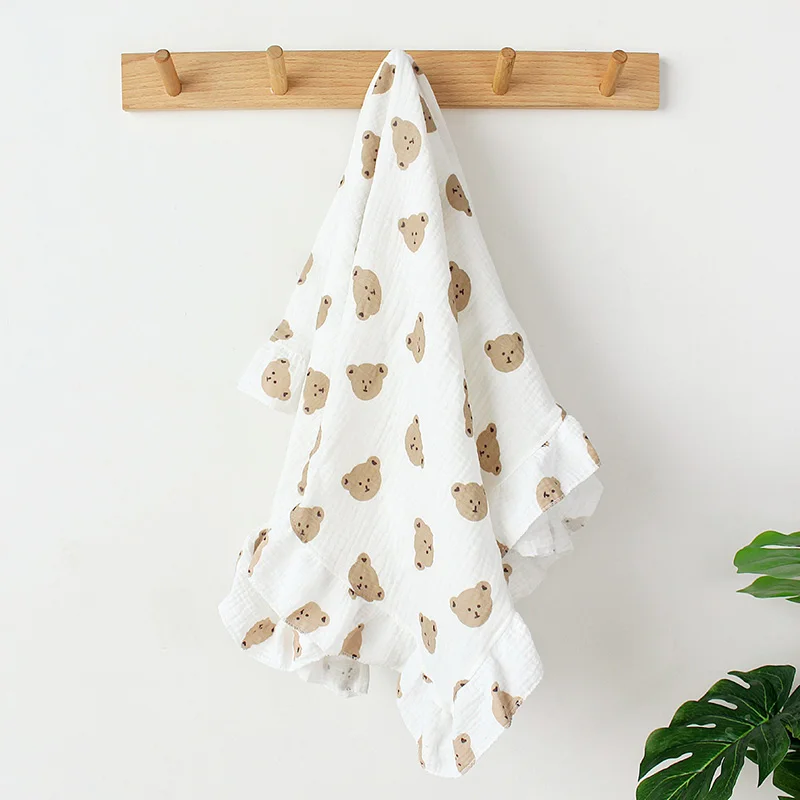 70*90 سنتيمتر القطن الطفل بطانية كشكش مطبوعة عربة طفل البطانيات لينة لحاف قماط بطانية الشاش الرضع الفراش البنود #3