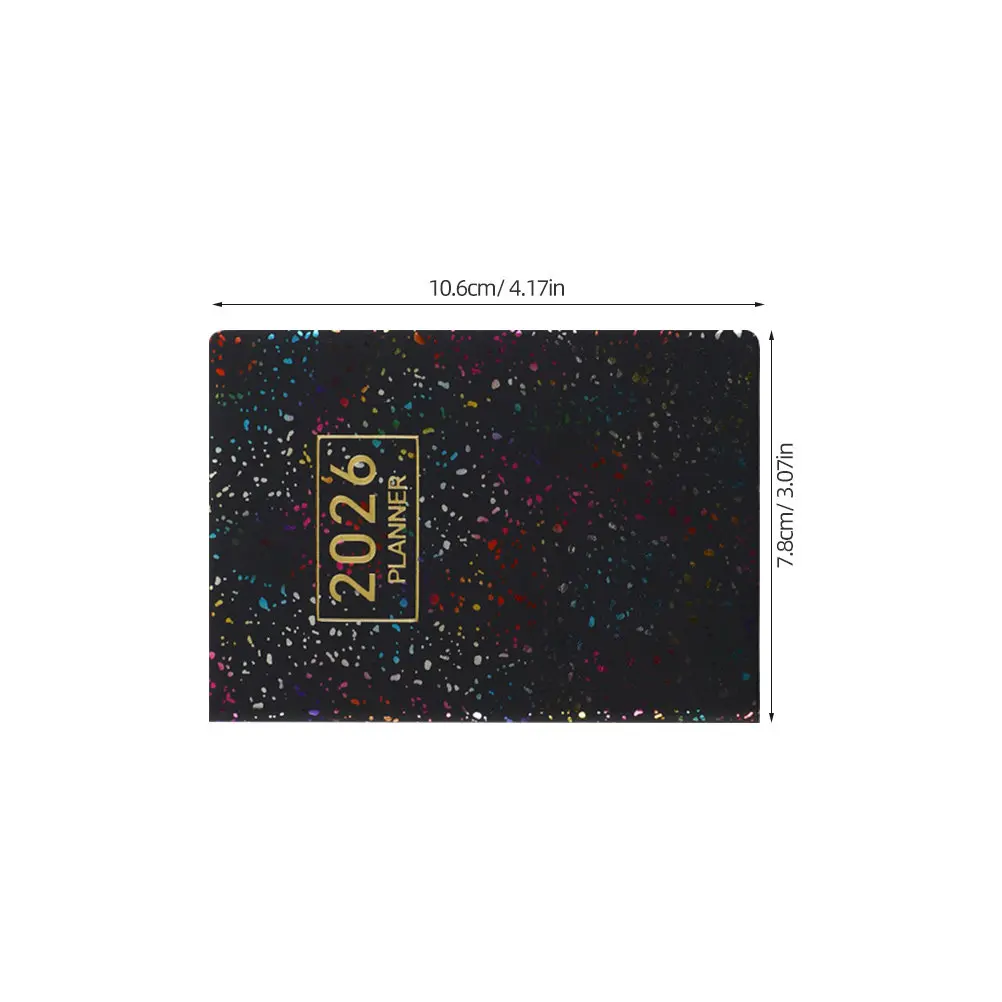 3Pcs Pocket Planner 2026 Compact Mini Daily Schedule Notepad Portable School Academic Agenda Book Office Supplies