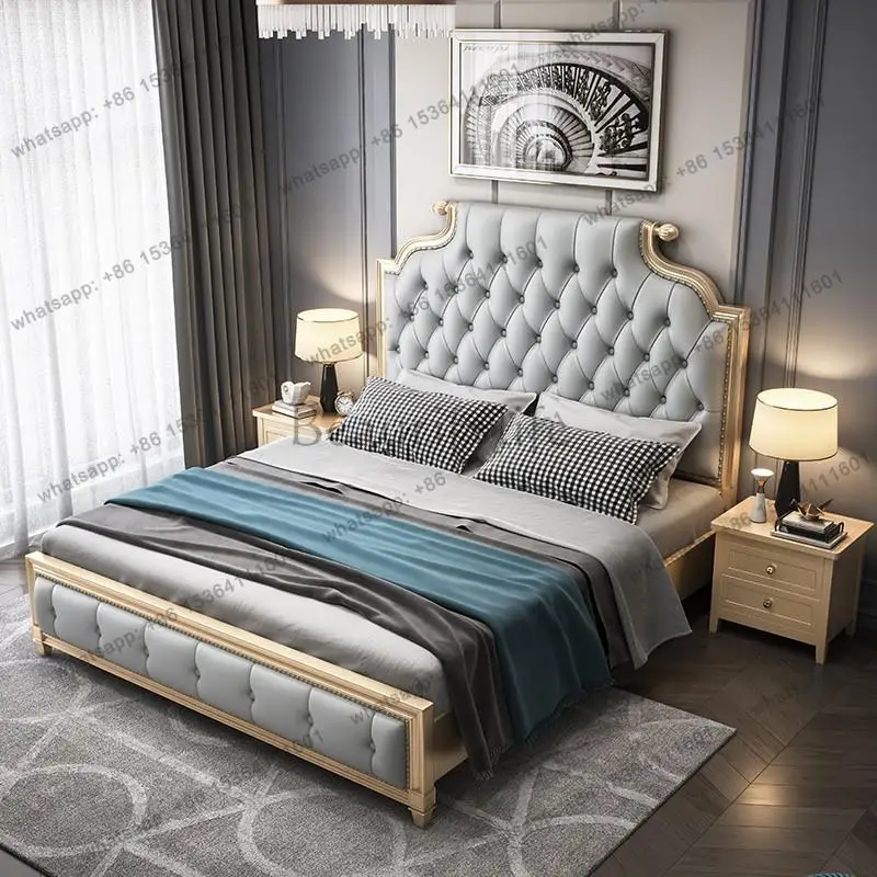 YJ Adults Frame Double Bed Mattresses Couples ForKids Loft Double Bed King Wooden Letto Matrimoniale Furniture Home