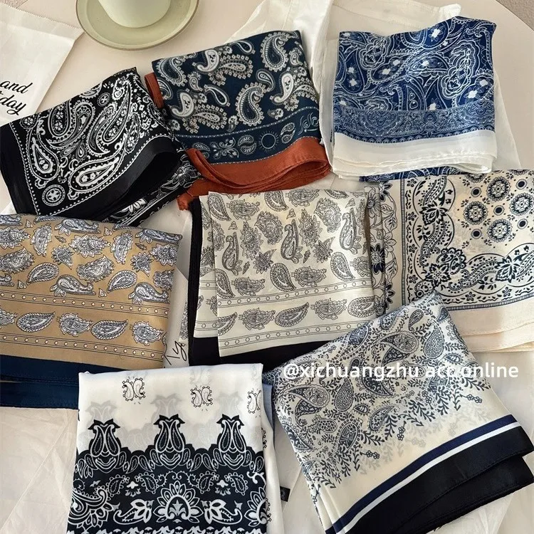 

New cashew silk scarf women's versatile printed small scarf professional wear decorative scarf and shirt