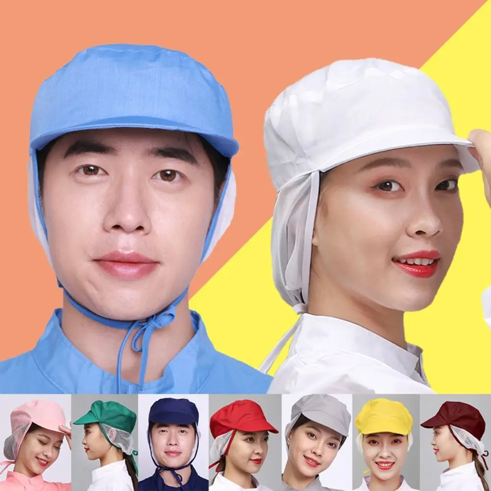 

Sanitary Headwear Breathable Work Wear Hat With Hair Mesh Dust-proof Cooking Hygienic Cap Lightweight Chef Hat Canteen Catering
