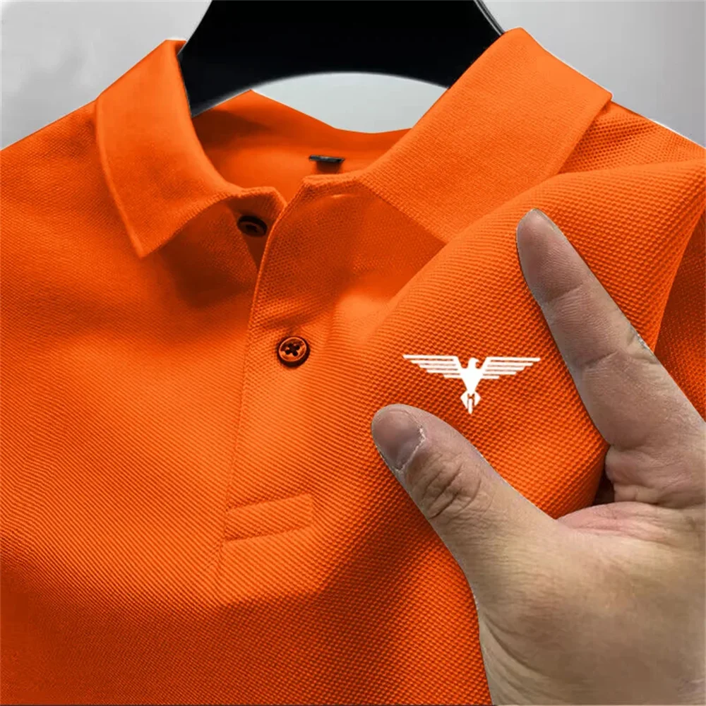 2024 New Men\'s Short sleeved Polo Shirt High end Fast drying Breathable Casual Fashion Business Sports Men\'s Clothing Summer