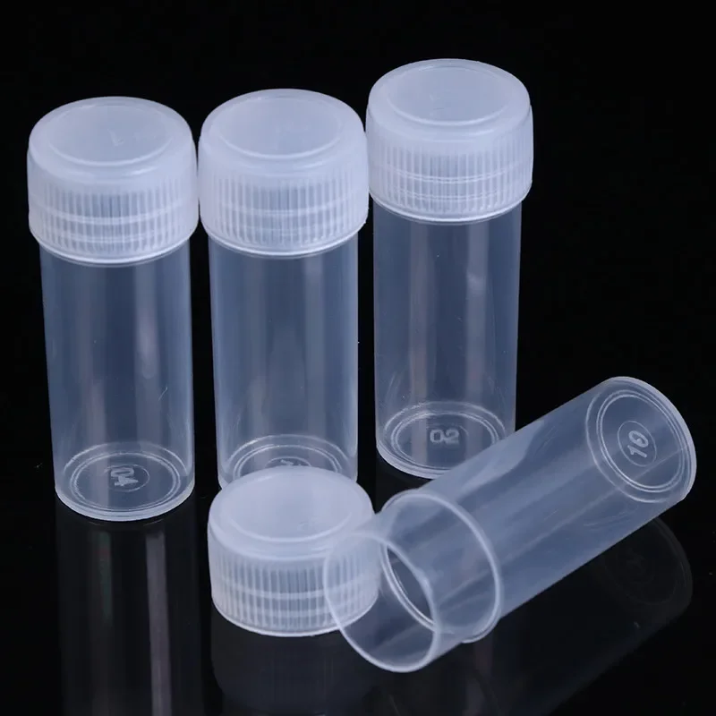 500PCS 5ml Empty Small Plastic Sample Bottle Plastic Small Storage Vials 5g Small Barrel Liquid Powder Refillable Container