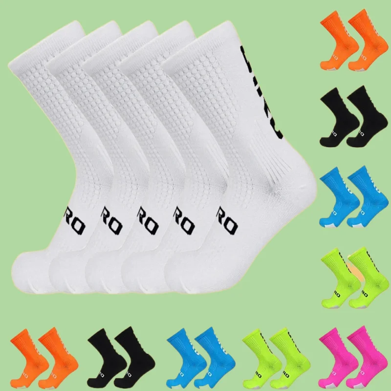 

5 Pairs High Quality Cycling Socks Men Biking Sock Sports Sweat Absorbent Breathable Soccer Compression Football Bicycle Socks