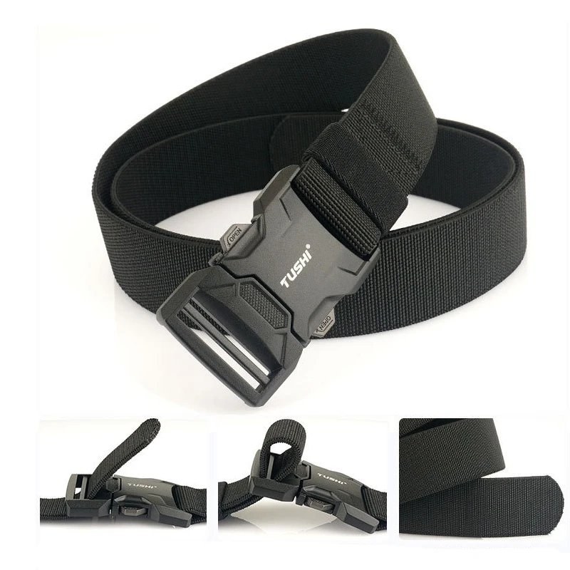 DulBelt-Ceinture d'entraînement d'outillage décontractée pour hommes, ceinture en alliage de structure métallique, dégagement rapide, chasse élastique, nouveau