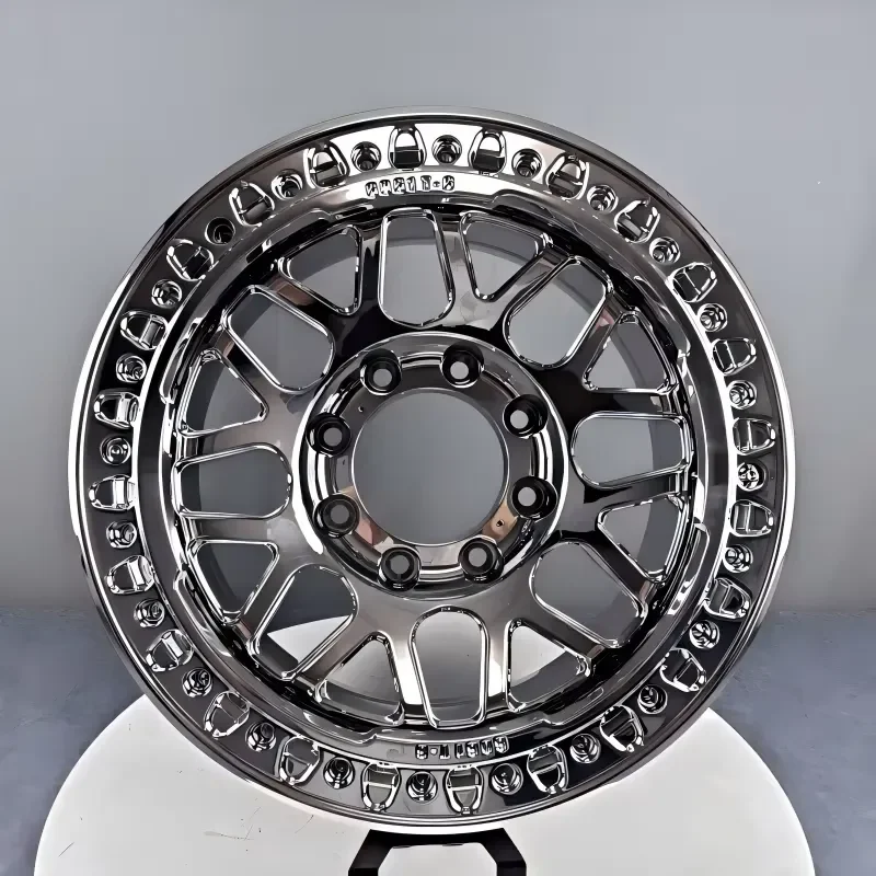 JWYC 17-22 Inch 6-Lug 5x5.5 6061-T6 Forged Beadlock Wheels Silver Fit for Truck Offroad
