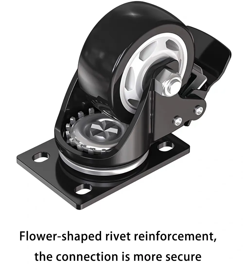 Heavy duty silent universal casters 1.5 inch, 2 inch, 2.5 inch, 3 inch with brakes.