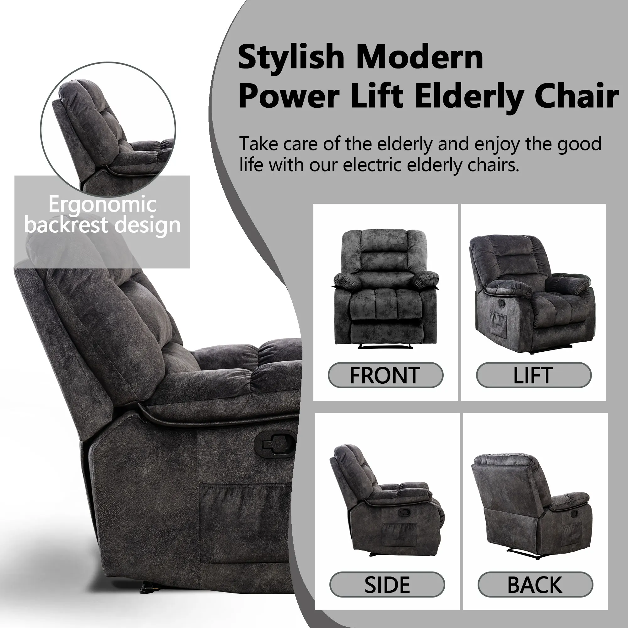 1-Piece Manual Body Massage With Heating Function Sofa Chair Comfortable Elderly Chair Functional Chair With Storage Bag