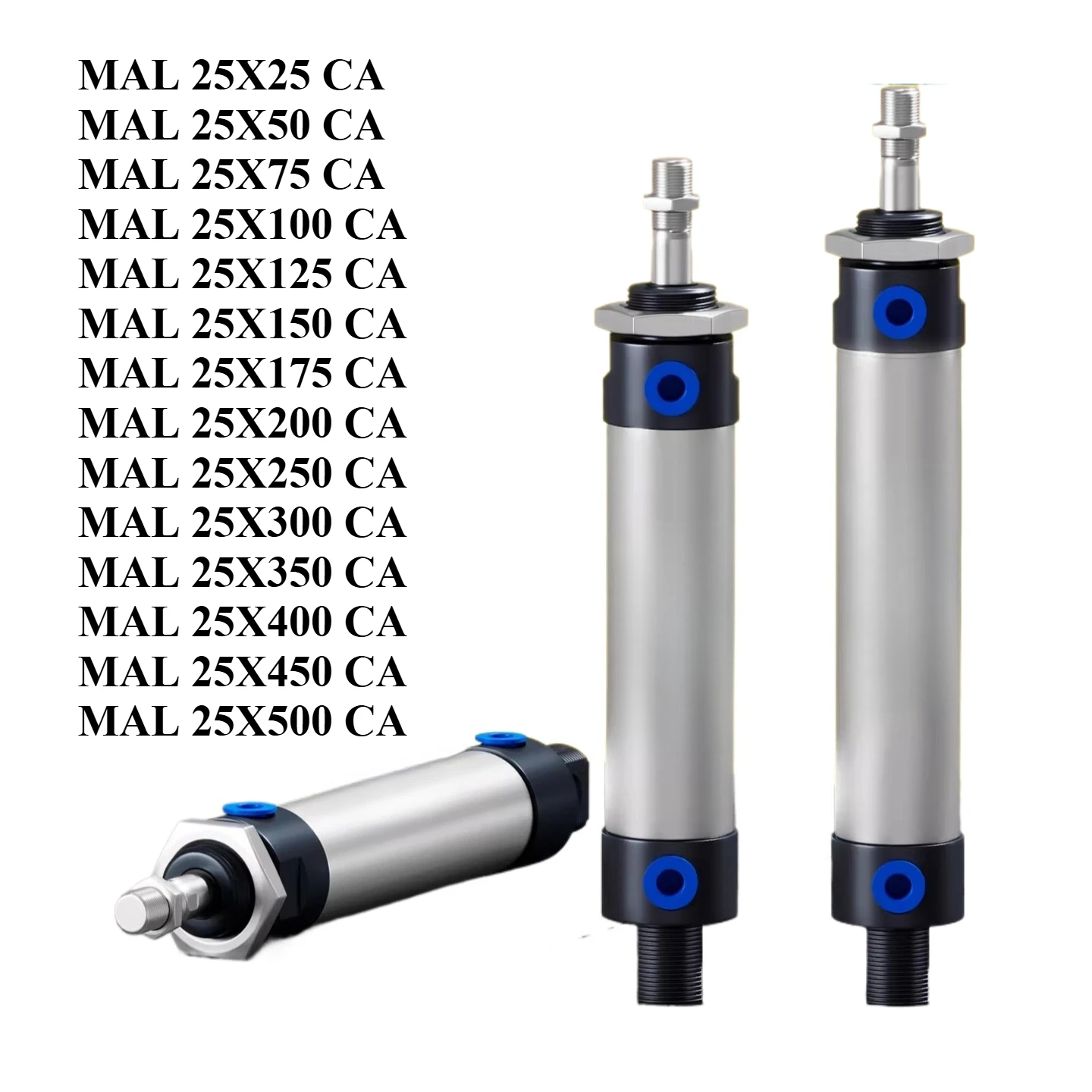 

MAL25-25/50/75/100/125-500 CA Mini Round Pneumatic Cylinder Compact Air Cylinder for Automation Equipment Pneumatic System