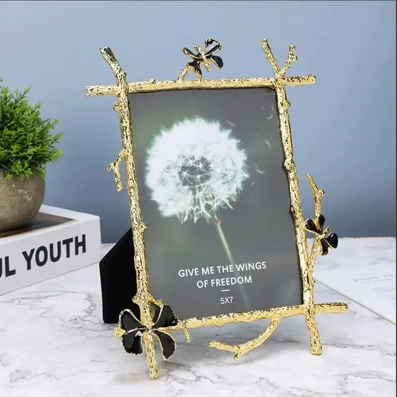Nordic Style 6/7/10Inches Gold black Metal Picture Frames Frame For Picture Photocard Holder Photo Frame XY0016