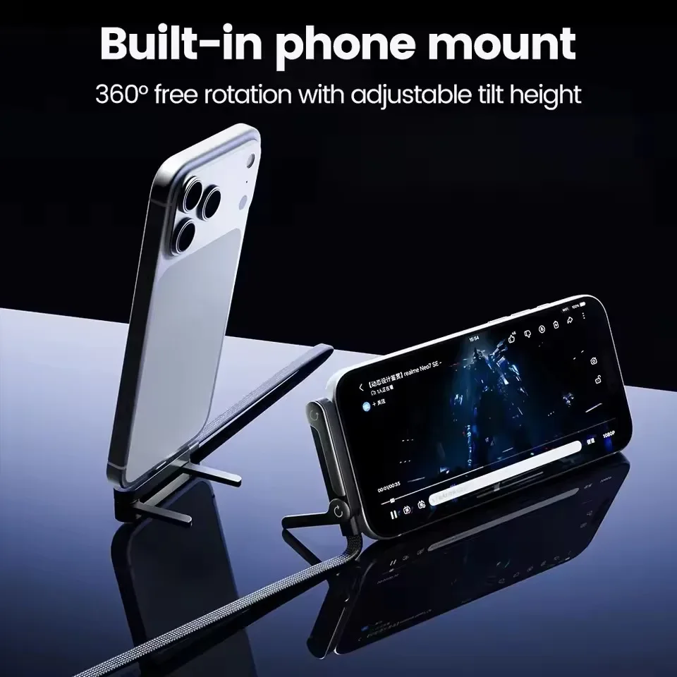 240W High-speed Charging Cord & Phone Stand Invisible 90° Holder Charging Cable Quick Charging Data Cable 2-in-1 Type-C To USB