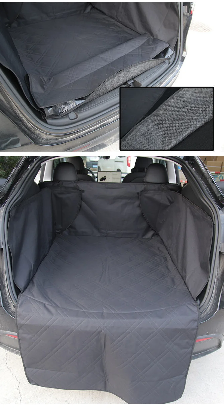 Heckkoffer-Haustiermatte für Tesla Model Y Juniper 2025 HW4.0 2024, Hundesitzbezug, Stoff, Oxford, wasserdichte Unterlage, Bett-Innenschutz – Detail 6