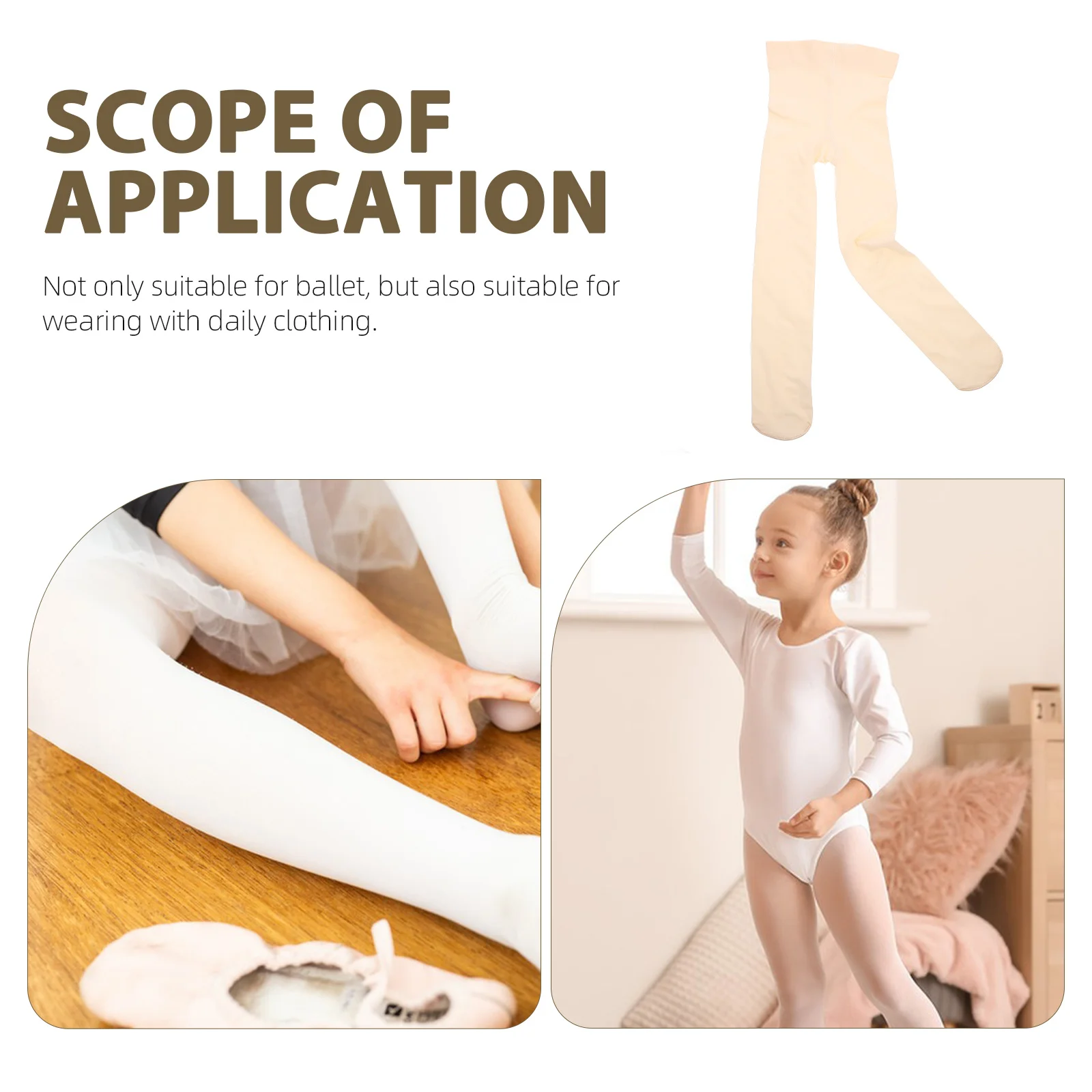 

1Pair Girls Ballet Convertible Tights Size S Breathable Soft Flexible for Daily Dance Performance Ballet Pantihose