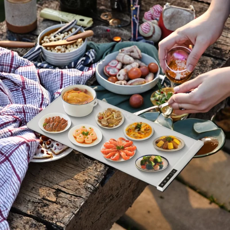 

Полноповерхностный пищевой силиконовый лист с подогревом, портативный электрический поднос для барбекю с подогревом и нагревательным элементом для шведского стола