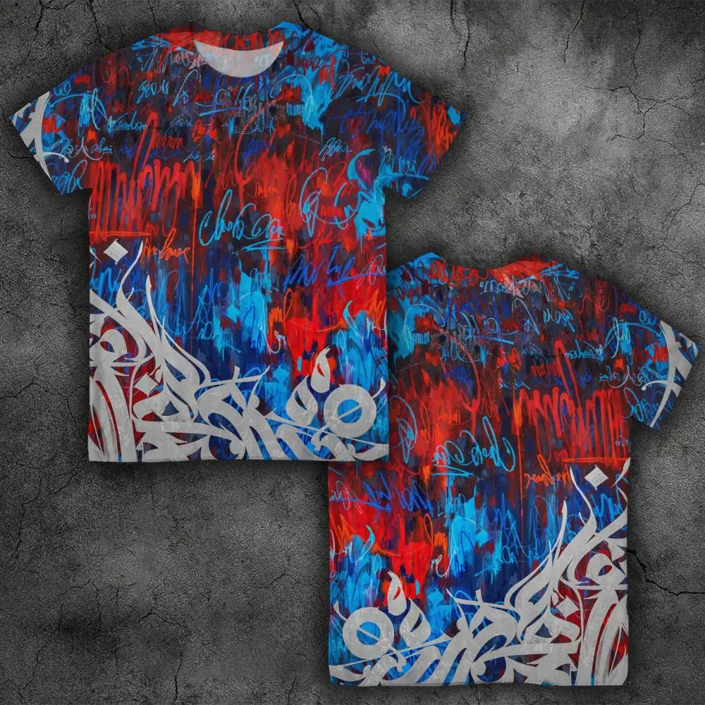 

Street Hip-hop Style Graffiti Art T-shirts Cool Urban Oversized Youth Trendy Tees Men And Women Metal Rock Vintage Streetwear