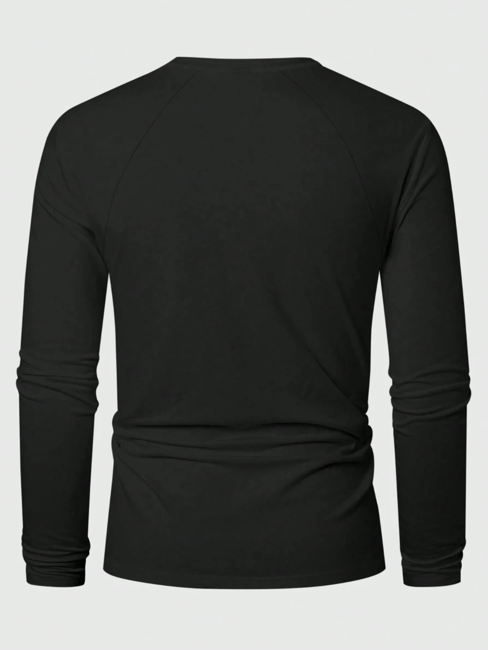 Men's All Seasons Plain Color Crew Neck Raglan Sleeve Long Sleeve Casual T-Shirt (Spring and Autumn) High-Quality Pure Cotton