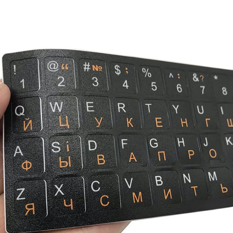 Stiker Keyboard Ukraina bahasa Ukraina tahan lama latar belakang hitam alfabet untuk PC Laptop aksesori Keyboard komputer