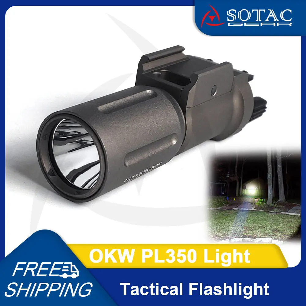 

Hunting OKW PL350 Scout Light White LED Fit 20mm Picatinny Rail Tactical Weapon Flashlight SOTAC GEAR