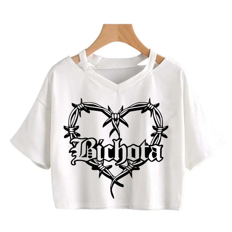 Gothic Karol G Heart Crop Tops Women Manana Sera Bonito Cropped Tshirt Tomorrow Will Be Nice Graphic T-shirt Y2k TShirt Female