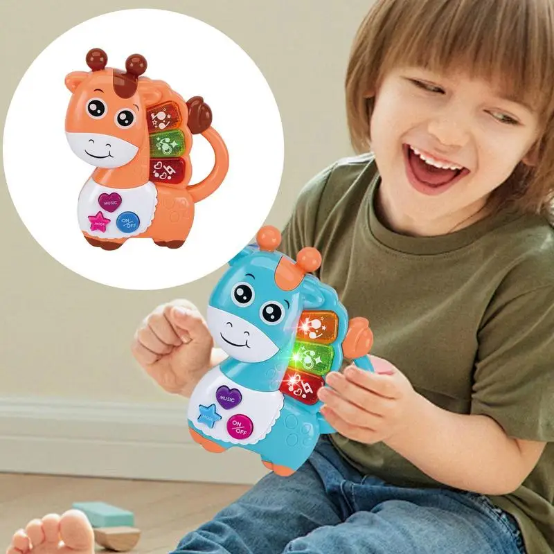 Spielzeug Klavier Nette Cartoon Giraffe Kinder Klavier Tastatur Spielzeug Mit Licht Kinder Tier Musical Spielzeug Pädagogisches Kleinkind Instrumente Für