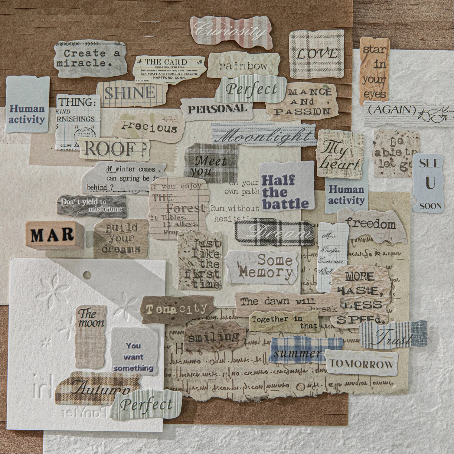 JIANQI 40 ورقة ملصقات إنجليزية مجزأة ملصق غير المرغوب فيه مجلة الكولاج الديكور سجل القصاصات مذكرات ملصق لطيف #5