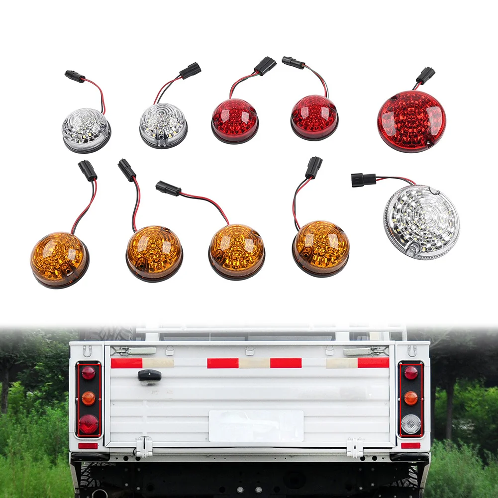 10Pcs Upgrade Round Led Indicator Light Rear Lamp Kit For Land Rover Defender 1990-2016