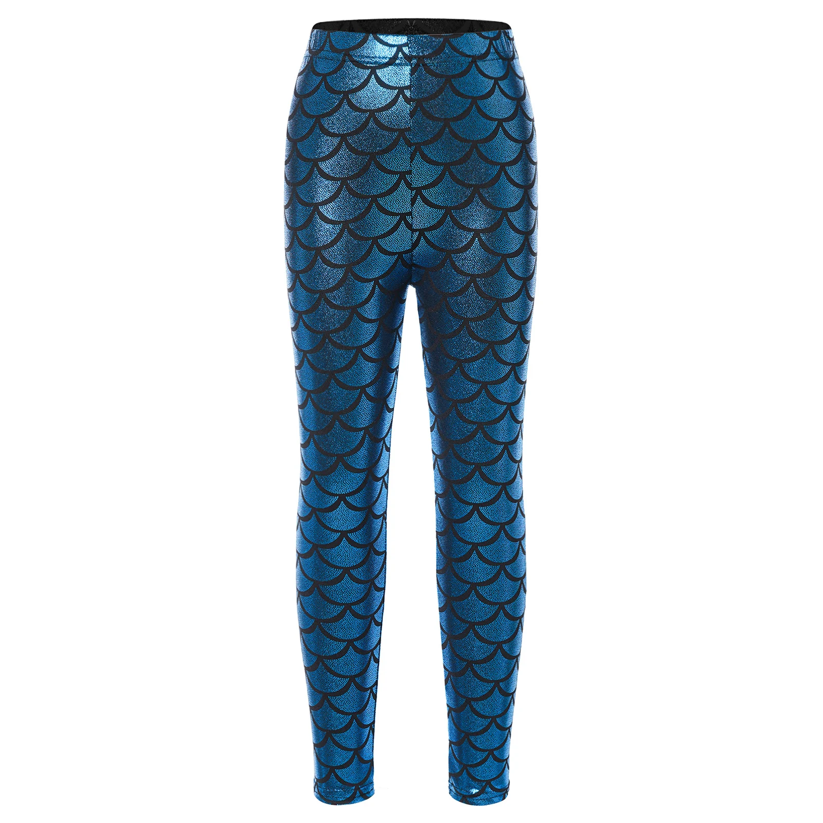 2025 dziewczęce spodnie syrenka legginsy kolorowe rybie łuski drukowanie letni styl legginsy dziecięce dziecięcy taniec treningowy kostium sportowy