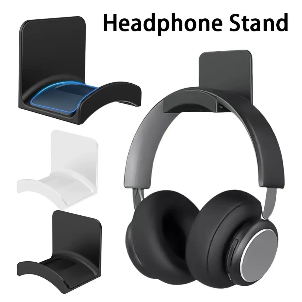 

Portable Adhensive Headphone Stand Wall-mounted Space Saving Headphone Hook Desktop Display Shelf for Gaming Headsets