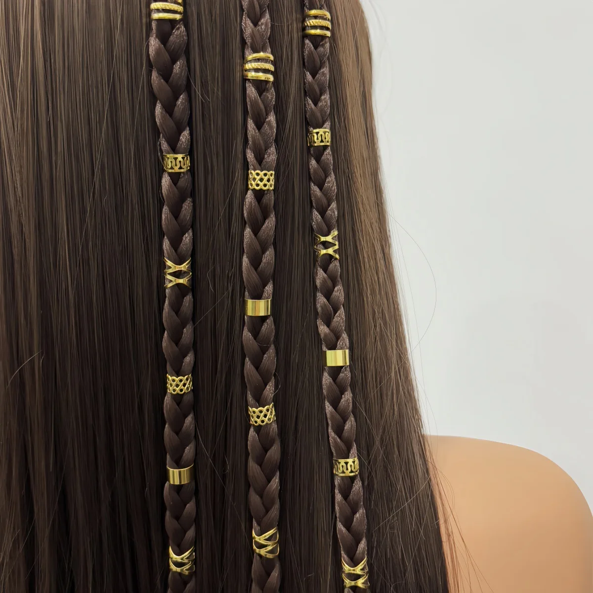 

50 Pieces Star Dreadlock Hair Rings Hollow Metal Braid Cuffs For Twist Ropes Strong Grip Non Slip