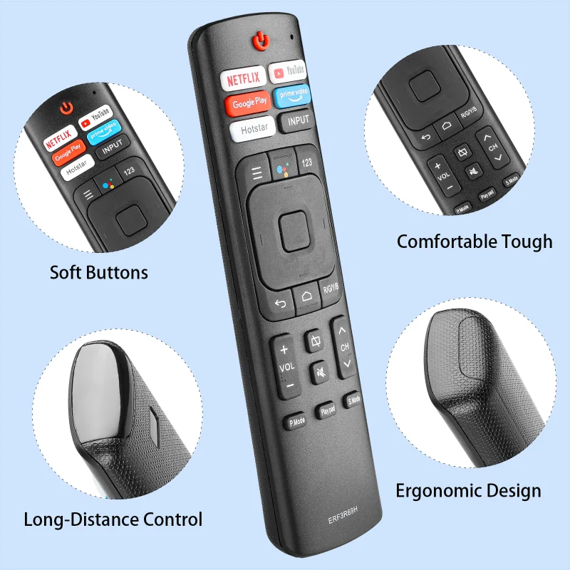 Control Remoto ERF3R69H Compatible con Hisense Smart TV 50H5C 50H6B 50H7GB 50H8C 55H8C 55H9B 65H10B 65H7B 65Q8E 55Q8809 55Q8050