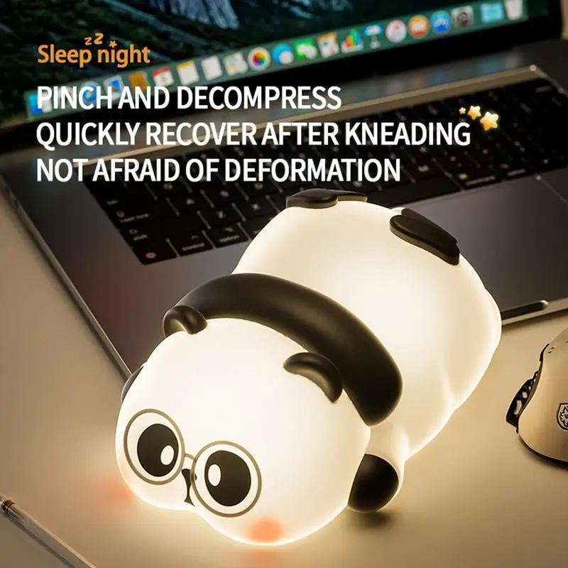 Panda Night Light LED Panda บรรยากาศโคมไฟ USB ชาร์จห้องนอน Night Light Ambient Night Light สําหรับห้องเด็กเดสก์ท็อปเคาน์เตอร์